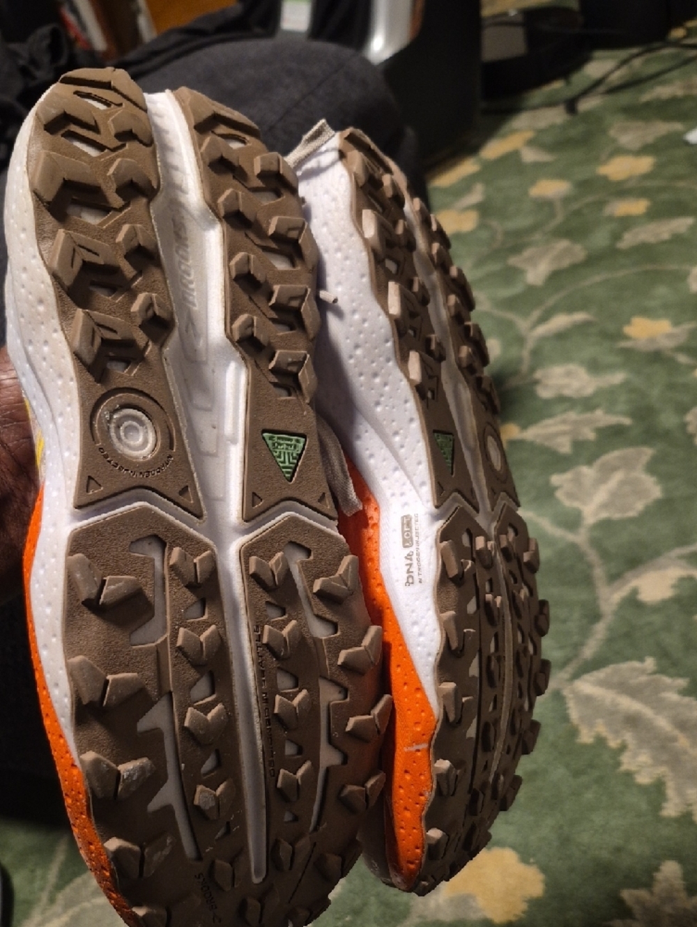 Brooks beige running sneakers with orange and yellow accents - Picture 4 of 7